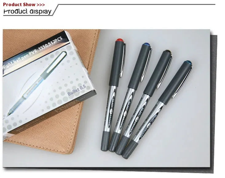 Water-based quick-drying signature pen with 0.5mm tip in black, blue, ink blue and red colours