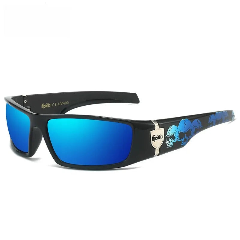 Bandit style hip hop polarized sunglasses model G613, PC lenses, box frame, available in multiple colours