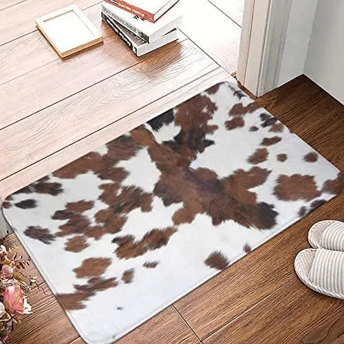 Soft square flannel floor mat with a coastal starfish print on a hard floor