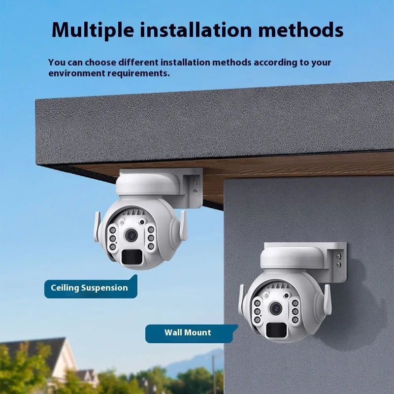 Solar security camera with 3 million pixel HD resolution for outdoor home monitoring