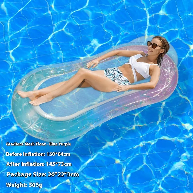 PVC inflatable floating row in gradient colour designs for pool or beach use