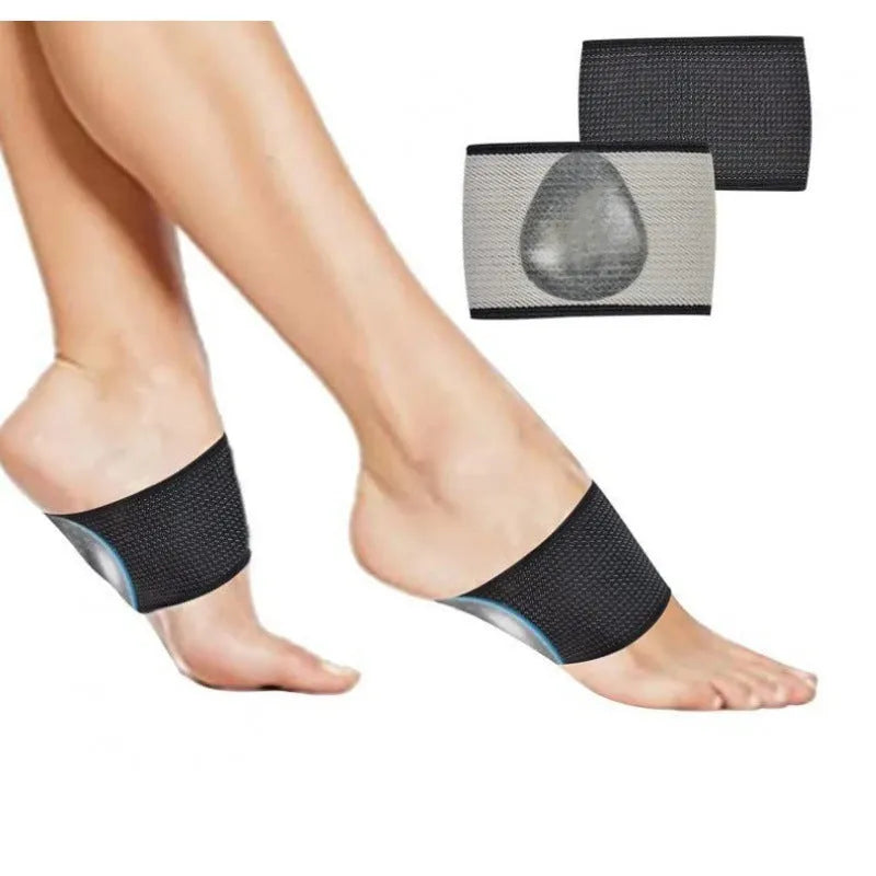 Elastic foot bandage cover with heart pad design for arch support in two style options