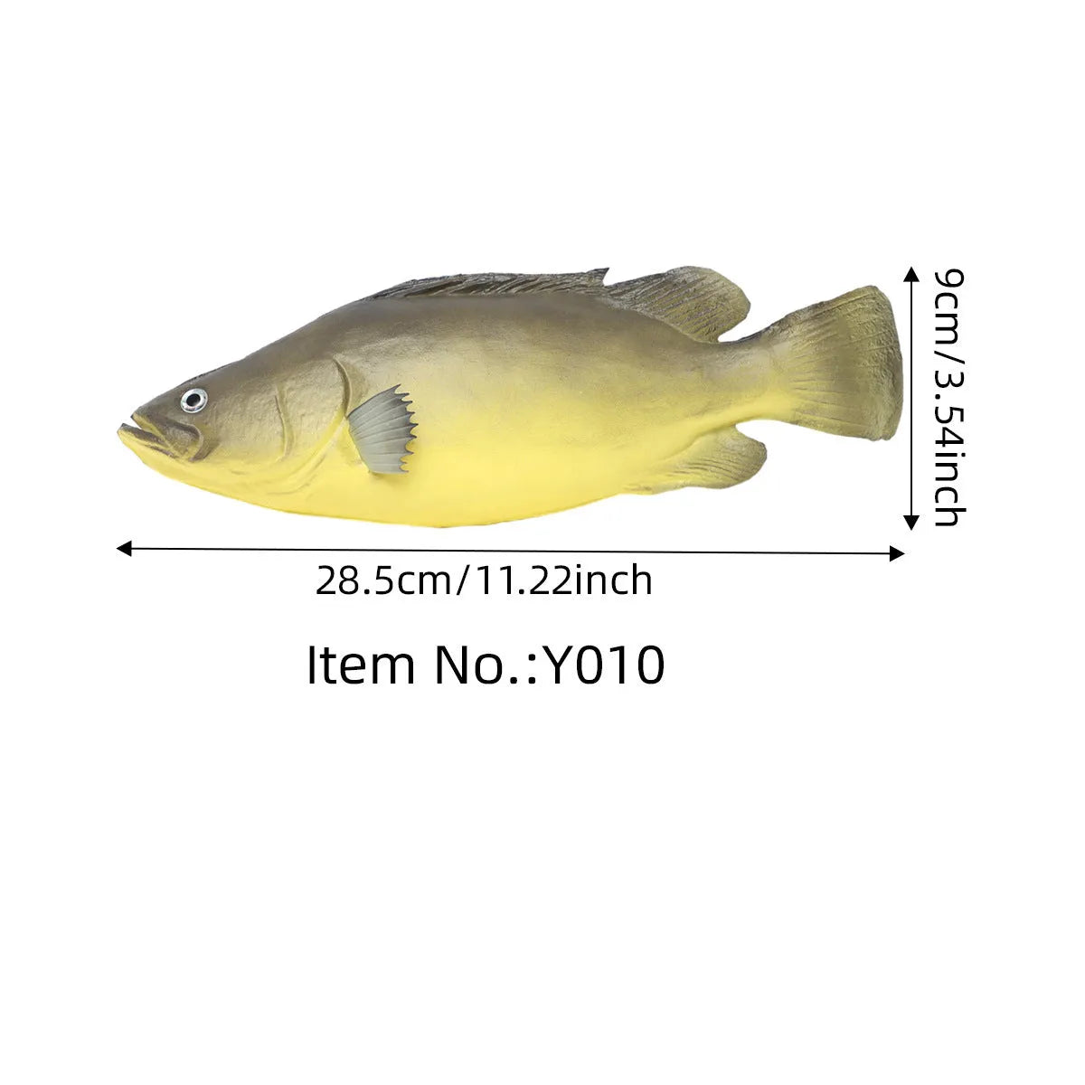 PU simulated fish ocean animal model ornaments in yellow-fin tuna designs
