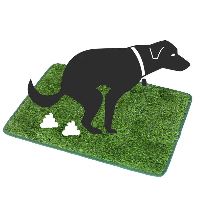 Artificial grass dog toilet training mat shown in three different sizes on a floor.