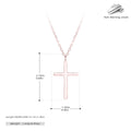 S925 sterling silver necklace with simple cross pendant on O-chain in gold, platinum, or rose gold plating