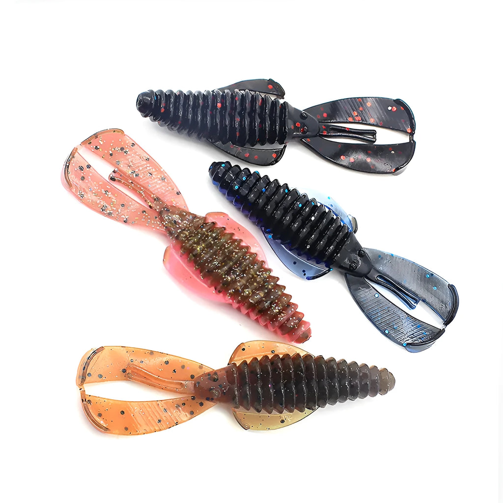 PVC soft bait fishing lure showing colour variations in 8cm and 12cm sizes