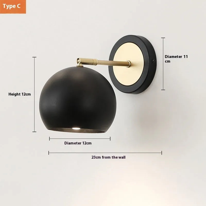 Nordic style iron wall lamp with adjustable colour temperature settings