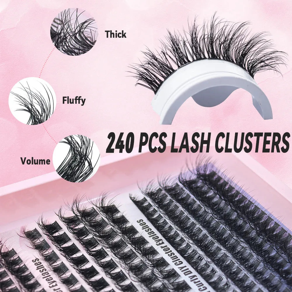 Large capacity high imitation material false eyelash storage box measuring 13.7cm long, shown with mixed lashes.