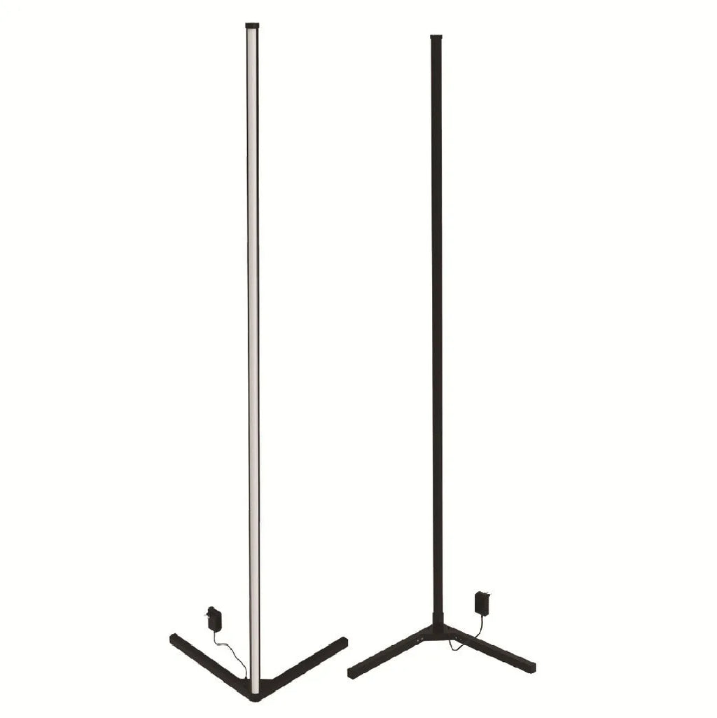 Black smart floor lamp with RGB lighting and remote control for bedroom atmospheric illumination