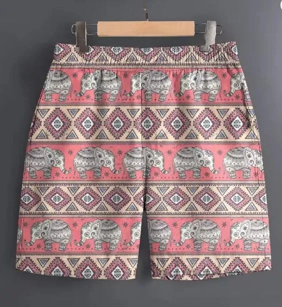 Men's casual polyester shorts for outdoor sports and leisure available in multiple patterns and sizes