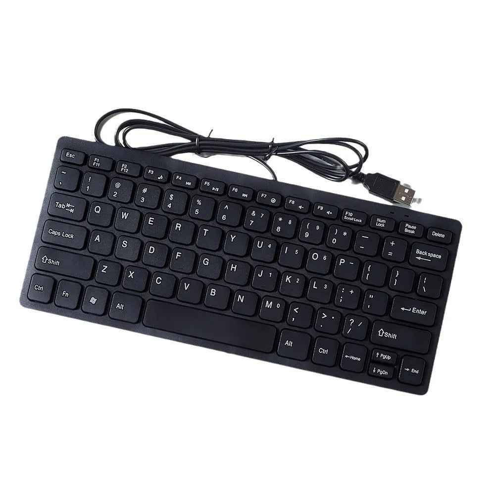 USB wired mini keyboard in black, white, pink, or blue colours with compact design