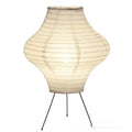 Japanese style decorative table lamp with a white Xuan paper shade on a wooden base.