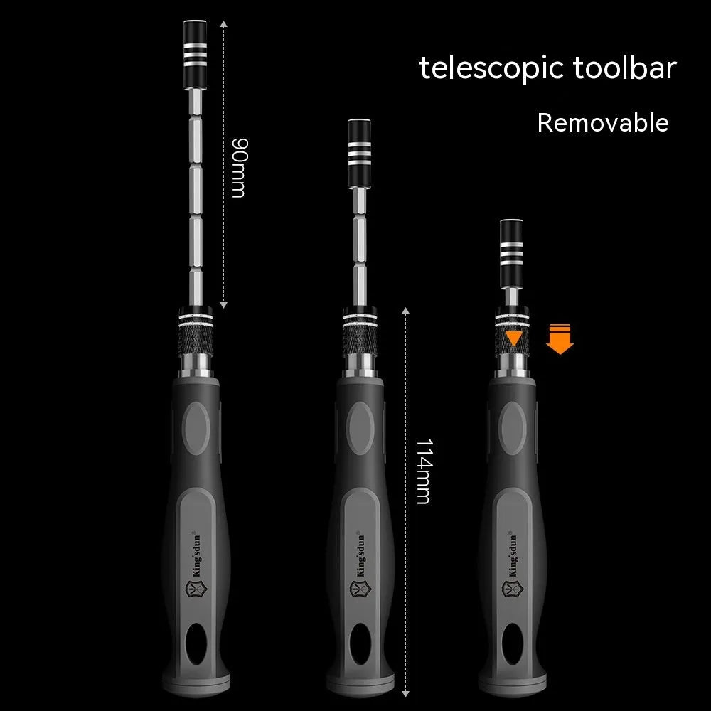 32 in 1 screwdriver set with 30 bits and PH1 driver in a black plastic case.