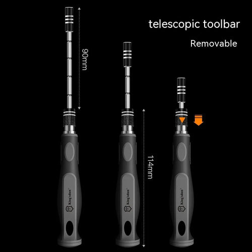 32 in 1 screwdriver set with 30 bits and PH1 driver in a black plastic case.