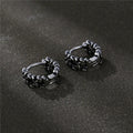 Men's geometric copper hip hop earrings in silver and cloud styles, showing 10mm and 14mm sizes.