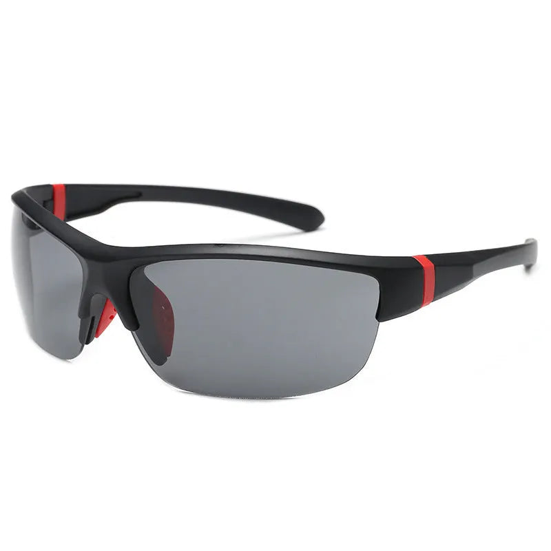 Men's semi-frameless sports sunglasses in PC frame for cycling and outdoor athletics.