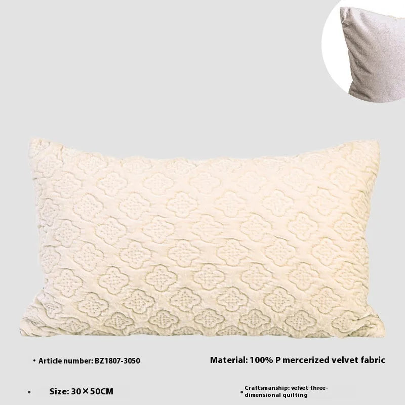 Brown gold antique Chinese style quilted cushion pillow on a sofa