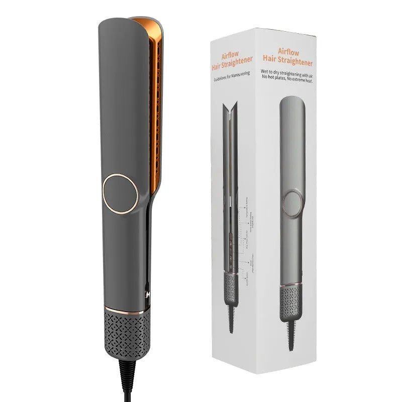 Cold air shaping hair straightener quick-heating temperature control gray with EU plug