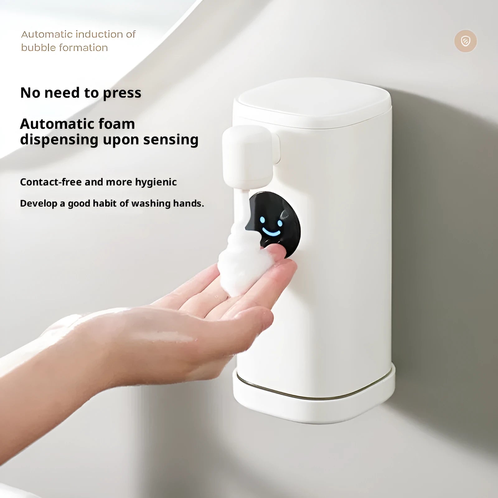 White Smile automatic foam hand washing machine with intelligent induction sensor, wall mounted, 300L+ capacity