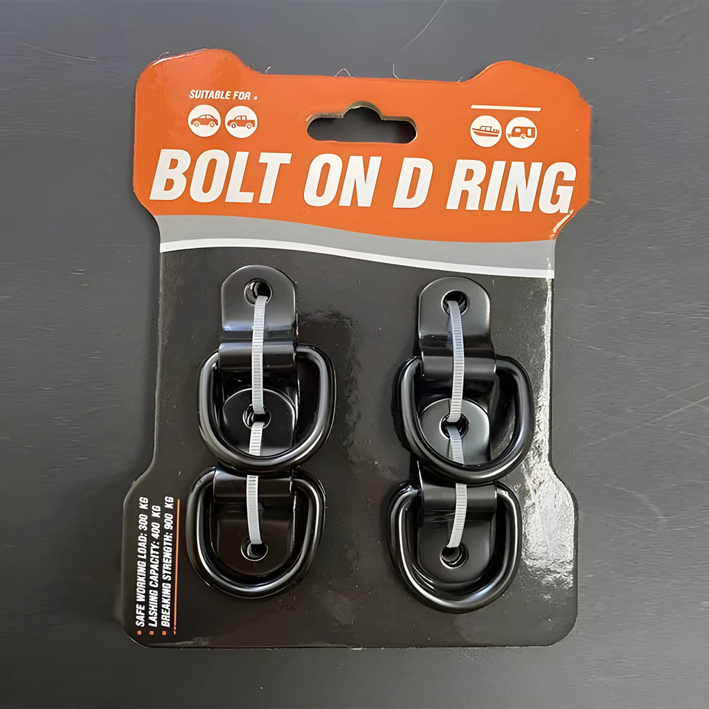 Galvanised carbon steel truck floor hook with a black pull ring for securing cargo.