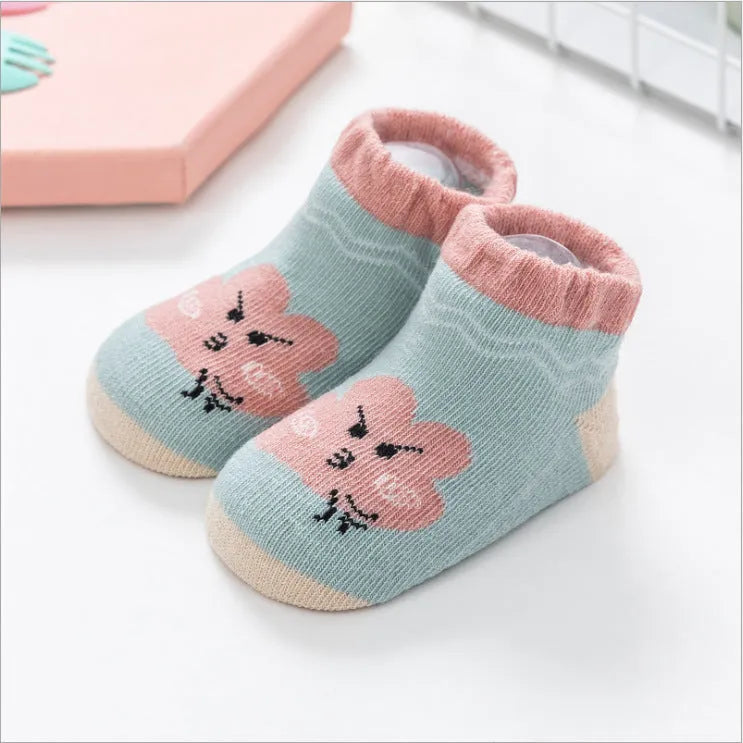 Baby combed cotton boat socks with stripes for 0-1 years old, yellow white cloud colour