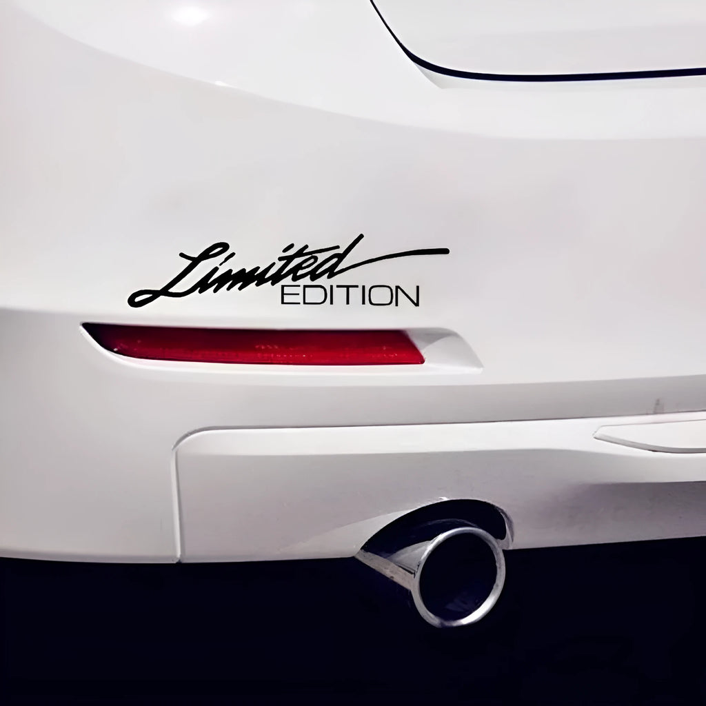 Plastic reflective bumper sticker measuring 16cm by 3.8cm in British style