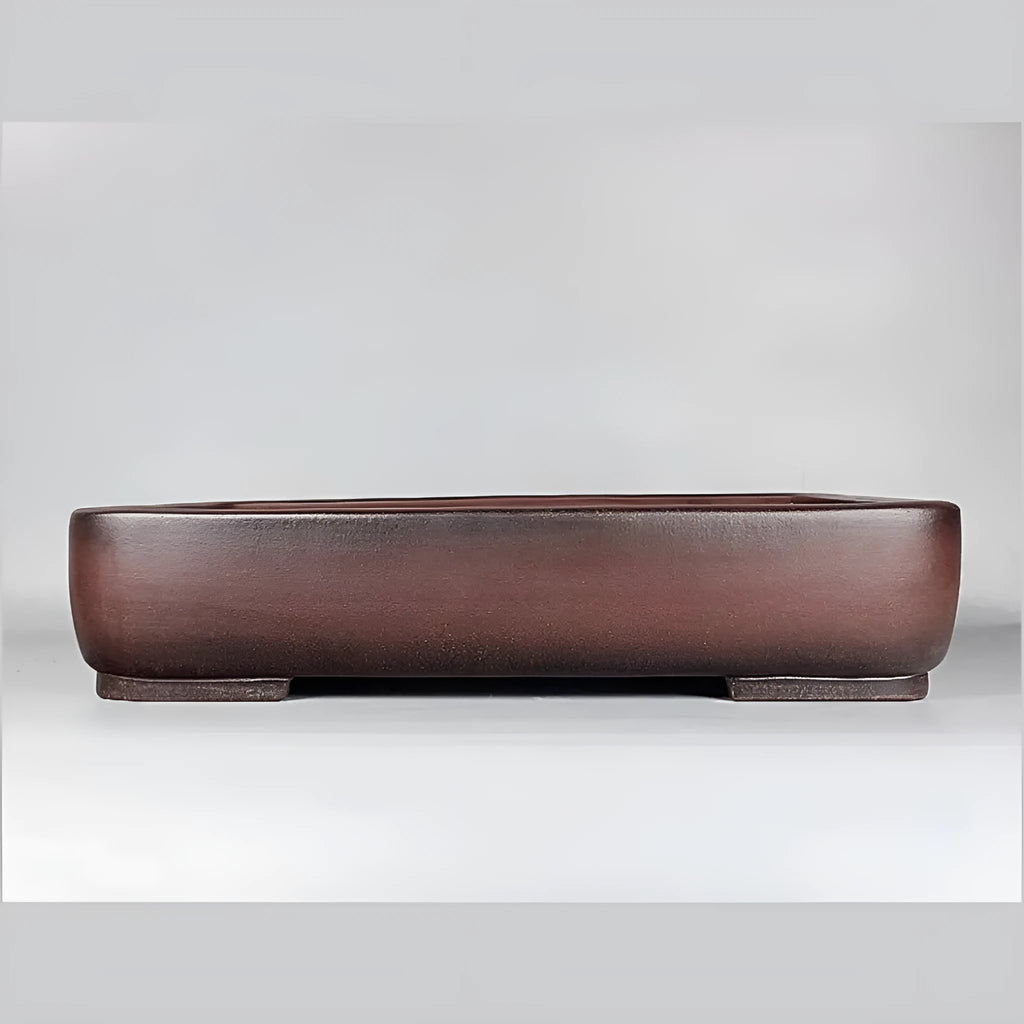 Handmade antique rectangular purple clay flower pot measuring 60 cm long