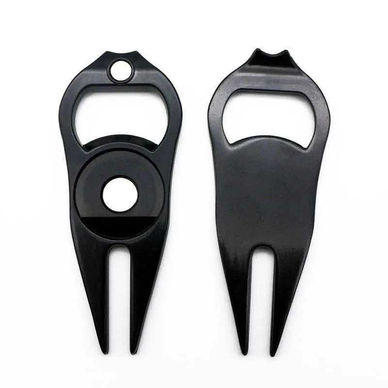 Zinc alloy golf ball yoke bottle opener tool with ball coin for putting green marking
