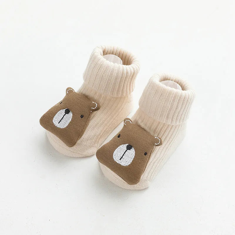 Baby non-slip dispensing glue socks in combed cotton for children floor use