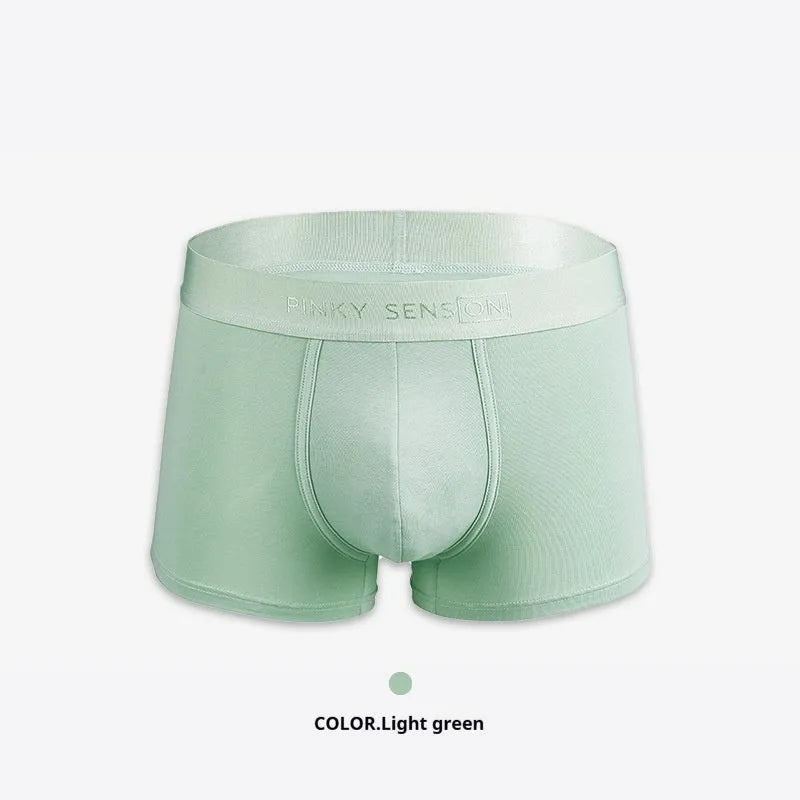 Men's solid colour cotton boxer underwear in black, white, silver grey and light green colours