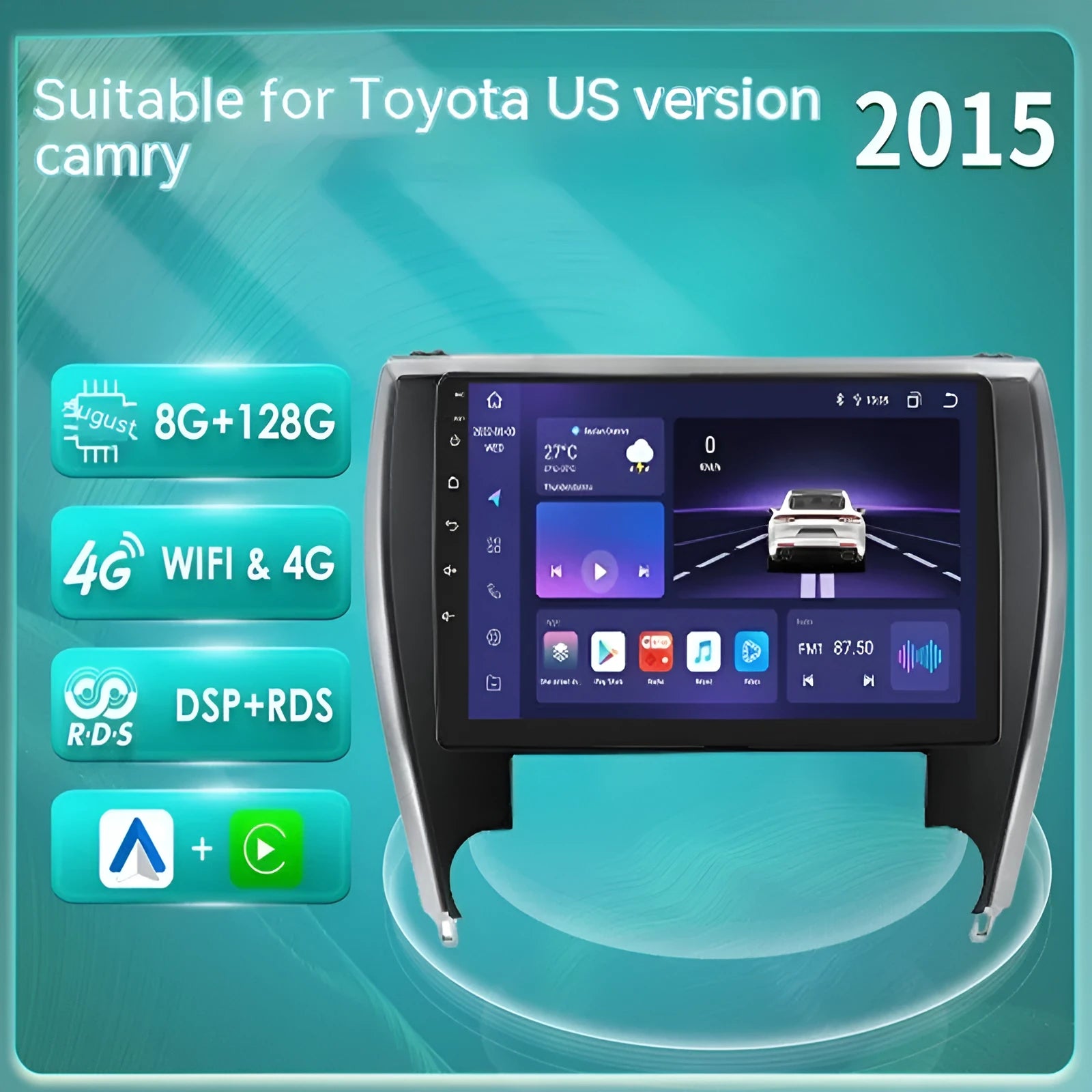 10-inch car navigation MP5 unit for Toyota Camry 2015 with metal ABS construction