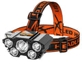 Super bright 10W LED head-mounted miner's lamp with head strap, shown in light data cable colour.
