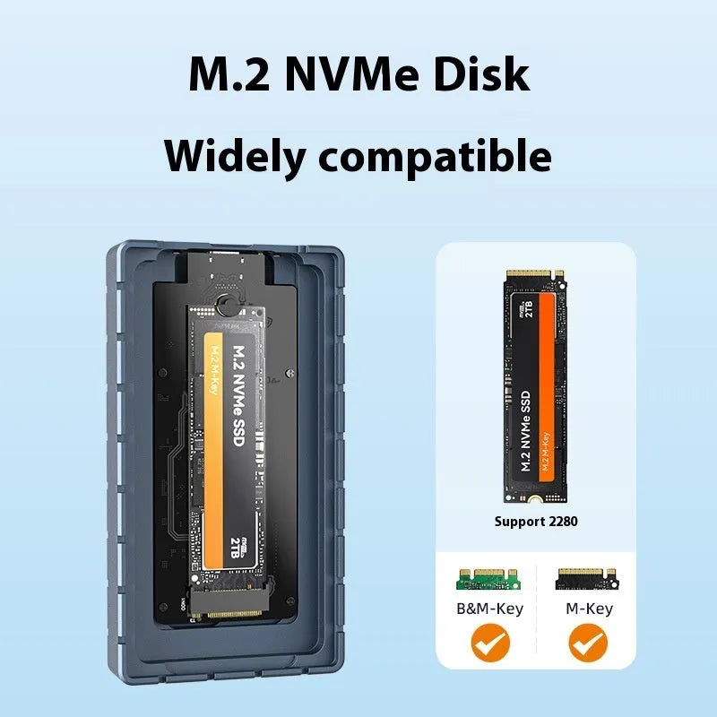 USB4 aluminium hard disk enclosure for M.2 SSD drives