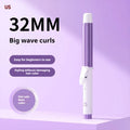 Anion big wave curling iron with four gear thermoregulation in pink and purple plastic body