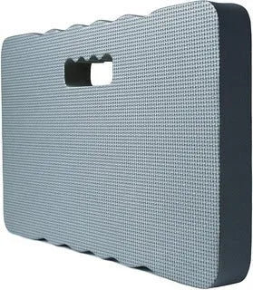 A blue Eva foam garden kneeler pad on grass, measuring 45 cm long by 28 cm wide.