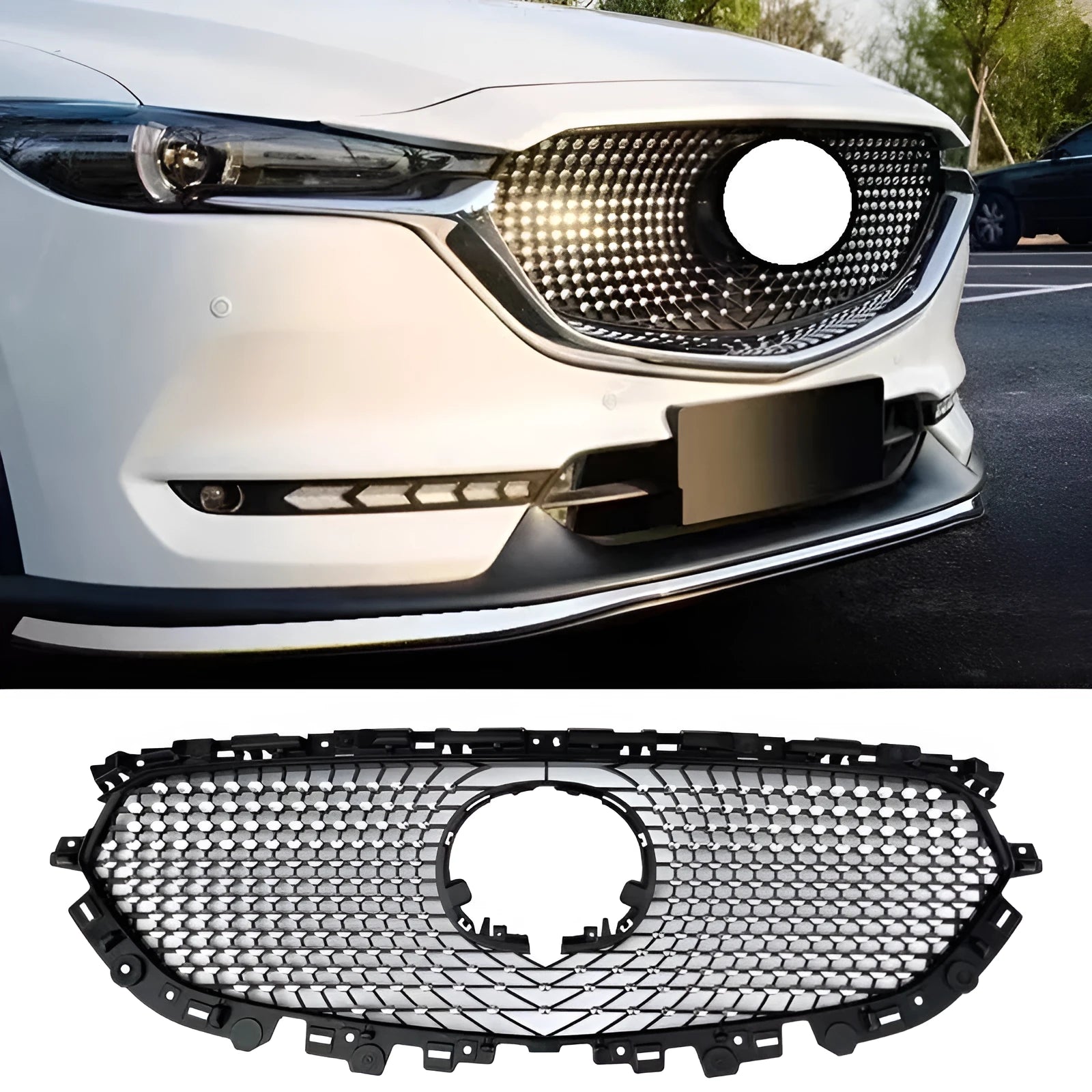 GT sports mesh grille decoration for Mazda CX5 second generation front bumper