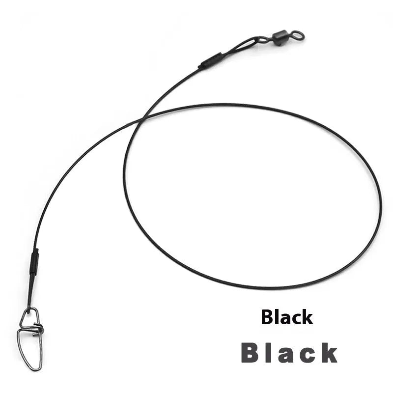 54cm anti-bite steel wire double buckle fishing pins in black green red colours
