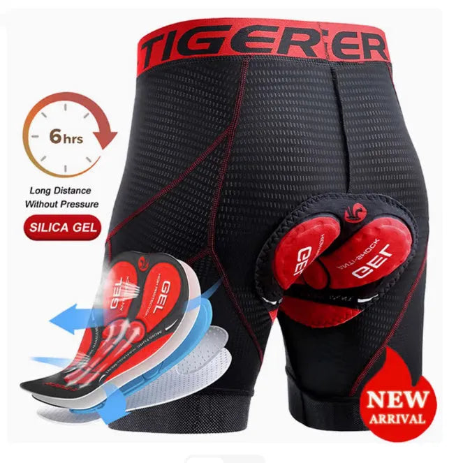 Men's breathable black cycling shorts for road and mountain biking, multi-size