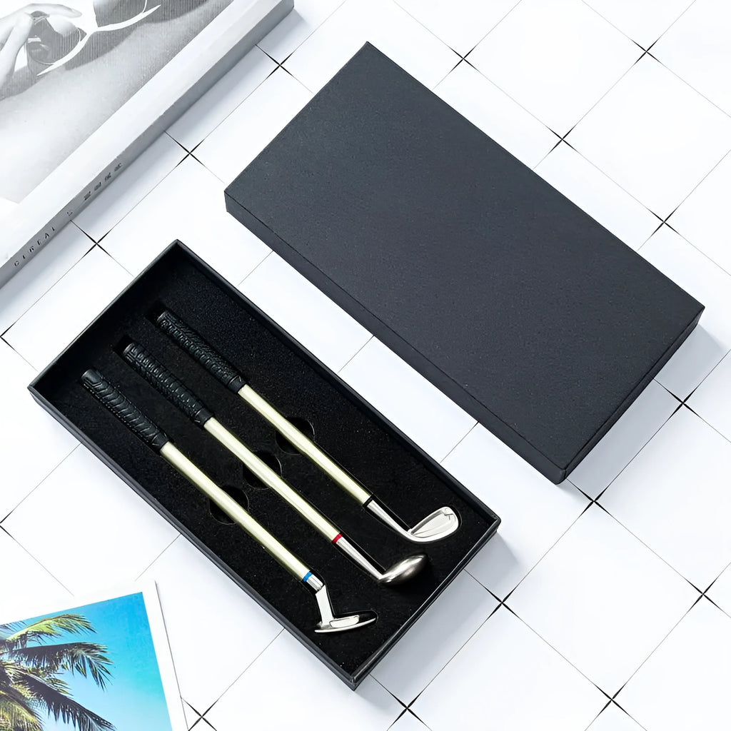 Three metal suit design ballpoint pens with 0.7mm bullet heads
