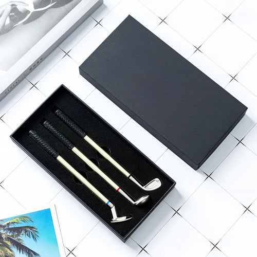 Three metal suit design ballpoint pens with 0.7mm bullet heads