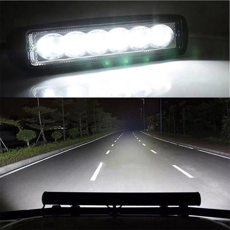Black car auxiliary LED spotlight with die-cast aluminium housing and bracket mounting