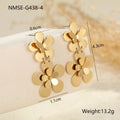 Gold floral butterfly design stainless steel earrings for women with electroplated finish