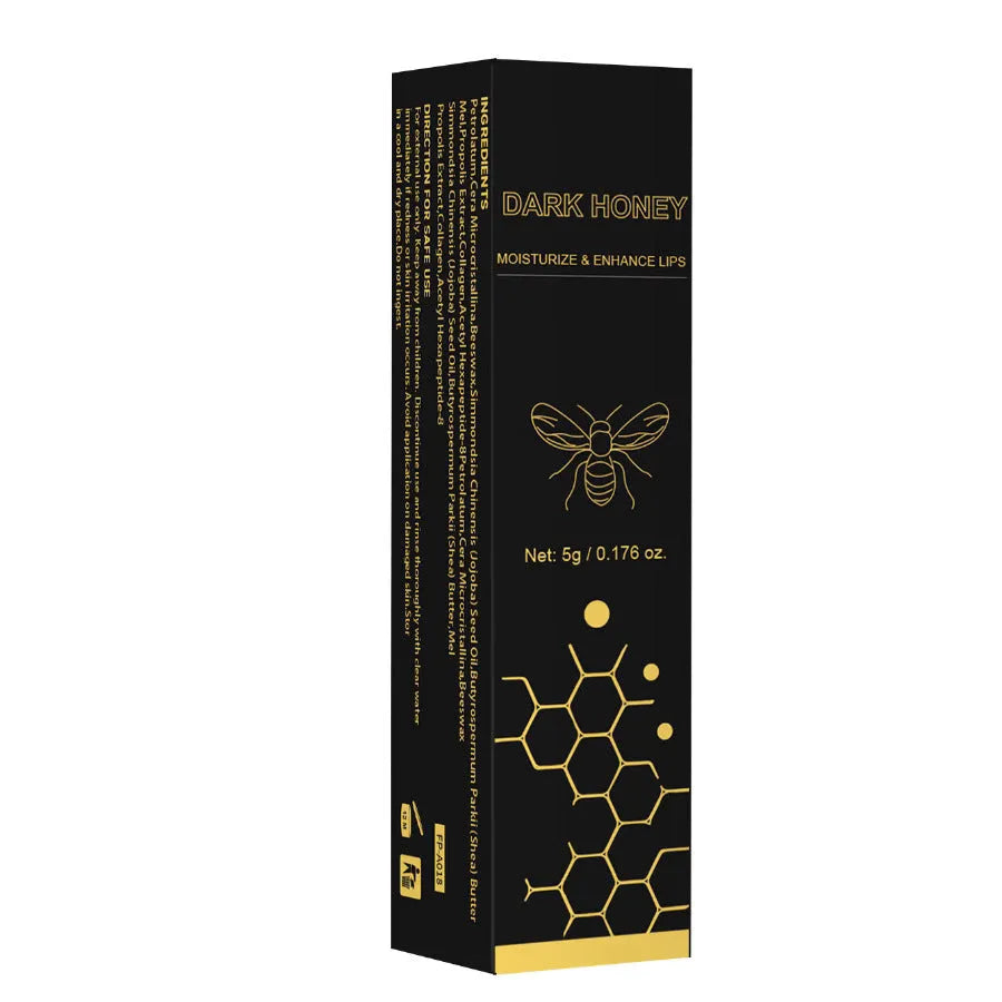 Dark honey coloured bullet lipstick with 5g net content shown on white background.