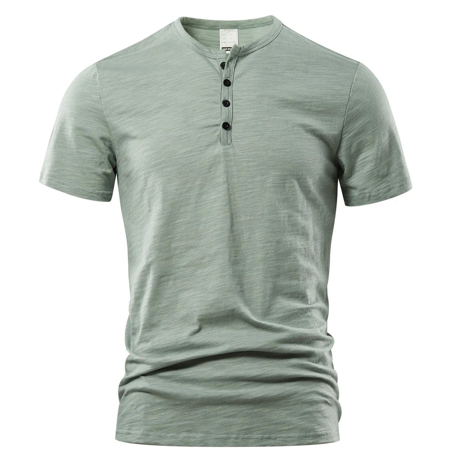 Men's slub cotton short sleeve t-shirt in solid colours showing British style casual design