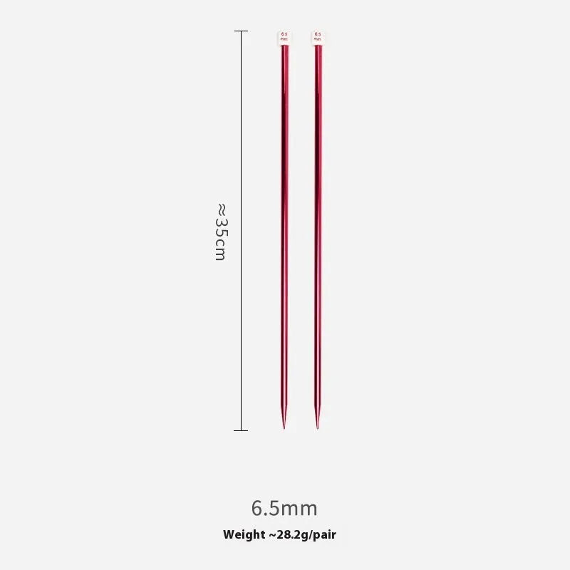 Complete set of lengthened crochet hooks in 14 sizes from 2.0mm to 10.0mm, each with a protective end cap.