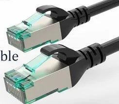 Finished network patch cable with an attached clear acrylic charm accessory.