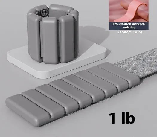 Fitness weight-bearing bracelet with detachable silicone weights and Velcro fastening in multiple colours