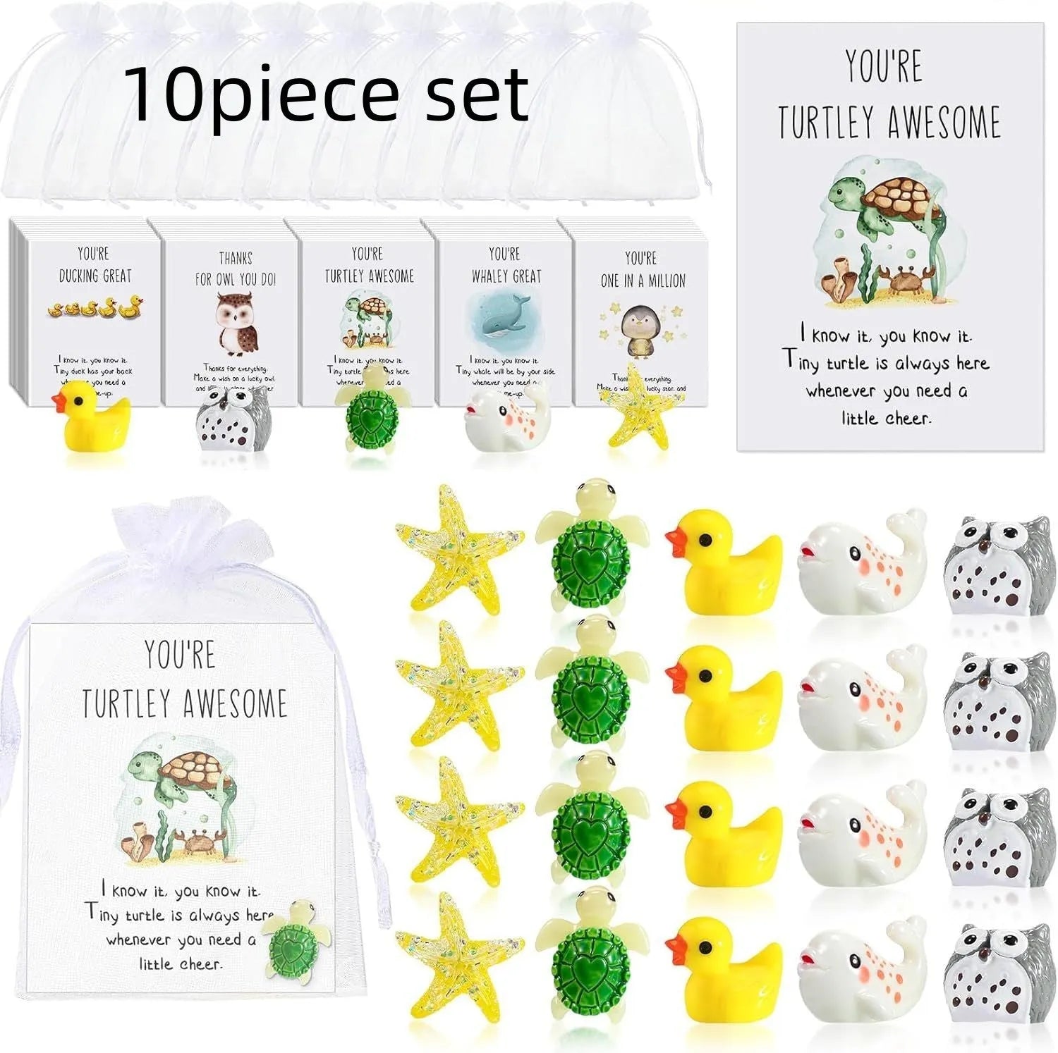 Pun inspirational resin memo cards for office encouragement in multiple set sizes