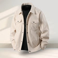 Men's slim fit casual coat in four colours, showing Vinylon and Lycra fabric detail