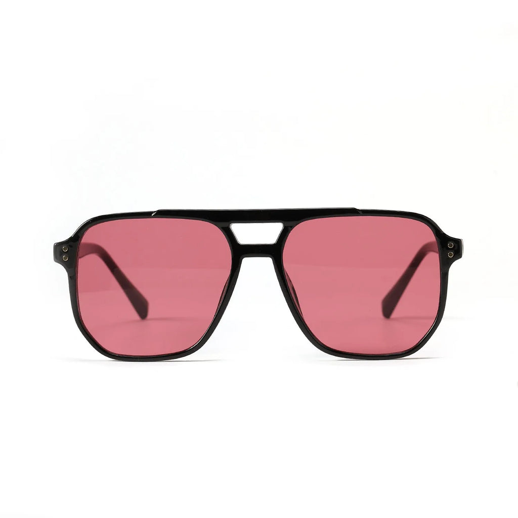 Women's square double beam sunglasses with six colour options showing UV400 protection rating